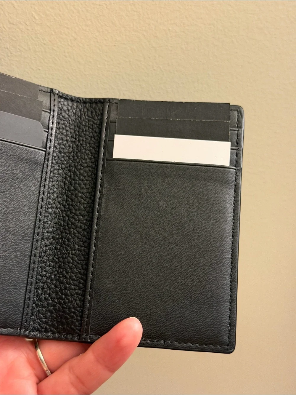 Dior Black Textured Leather Card Holder wallet